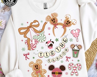 Magical Mouse Christmas PNG, Pink Cartoon Holiday Design, Magical Kingdom Doodle PNG, Tis The Season Christmas Shirt, Digital Download