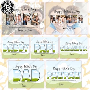 Customize Dad/Papa/Grandpa/Daddy Canva Template Bundle, Happy Father’s Day Png, Gift For Grandpa Png, Canva Template Editable