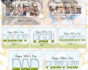 Customize Dad/Papa/Grandpa/Daddy Canva Template Bundle, Happy Father’s Day Png, Gift For Grandpa Png, Canva Template Editable