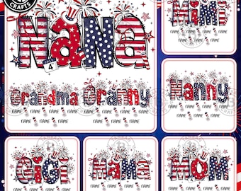 American Mama Coquette Png Bundle, 4th of July Mom Png, Stars Stripes, USA Nana Mimi Gigi Png, Retro American Independence Png