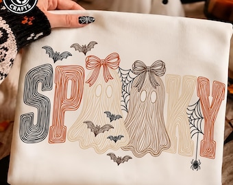 Retro Preppy Spooky Ghost PNG, Cute Halloween Coquette Ghost Design, Distressed Spooky Season PNG, Aesthetic Halloween Shirt, Digital File