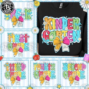 Back to School Bundle PNG, Teacher First Day of School Shirt Design, Girly Checkered Sublimation, Pre-k 1st/2nd/3rd Grade, Gift For Teacher
