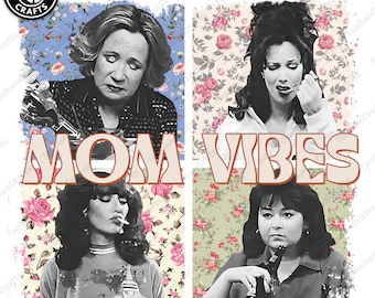 Floral Mom Vibes Png, Retro 90's Png, grappige moeder Png, moeder leven Png, Moederdag cadeau Png, digitaal bestand