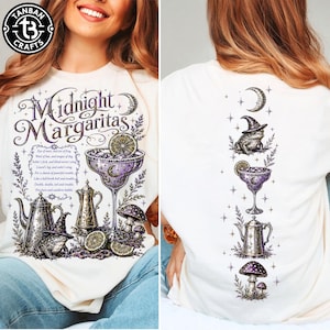 Two Sides Midnigh.t Margaritas PNG, Practical Magic Inspired, Vintage Halloween Movie PNG, Girls Tequila Shirt, Retro Witchy Sublimation