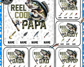 CUSTOM Reel Cool Dad Png, Wishin' I Was Fishin' Png, Fishing Dad Png, FatherHood Png, Bass Fishing Png, Trendy Dad Png, Fathers Day Gift