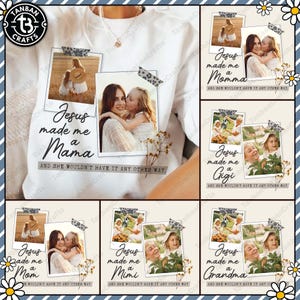 Jesus Mother&#39;s Day Canva Template Bundle, Custom Mama Canva Insert Photo,  Jesus Made Her A Mama Canva Template, Best Mom Template