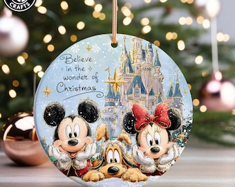 Believe In The Wonderful Of Christmas Ornament Png, Merry Christmas Png, Very Merry Christmas Mouse Ornament,Teacher Thank You Ornament Gift