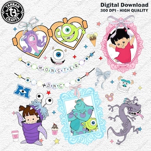Monster Ballon Cartoon Png, Cartoon Kokette Spiegel Bogen Png, Kinder Zeichentrickfigur Hemd Png, erschreckendes Monster Kokette Spiegel Png