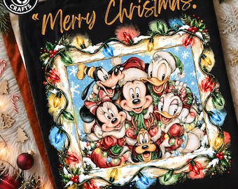 Christmas Mouse and Friends PNG, Magical Cartoon Believe Christmas Party, Family Matching Vacation Shirt, Holiday Sublimation