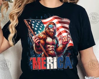 Funny Patriotic Bigfoot Design Png, Red White And Bigfoot Png, Stay Trashy America Png For Sublimation, 4th Of July Png, Funny Bigfoot Png