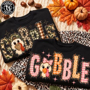 Patchwork Turkey PNG, Cutest Coolest Turkey Design, Preppy Camo Leopard Hat Bow, Thanksgiving Turkey Face PNG, Fall Sublimation Digital File