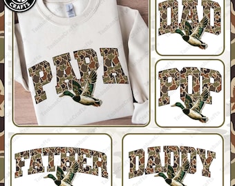 Preppy Camo Daddy Checkered PNG Bundle, Father's Day png, Camo Flying Mallard Duck PNG, Pop/ Uncle Duck Hunting, Mallard png, Hunting png