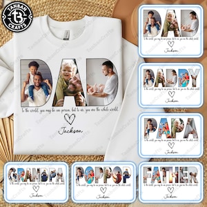 Plantilla de Canva con foto personalizada para papá, foto PNG personalizada, regalo personalizado para el Día del Padre para papá, diseño personalizado con texto e imagen.