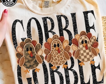 Cute Gobble Turkey Thanksgiving PNG, Family Thanksgiving Design, Womens Thanksgiving PNG, Matching Thanksgiving Shirt, Fall Holiday