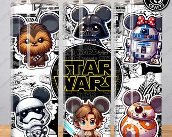 Movie Galaxy War Characters Tumbler Wrap PNG, Movie Galaxy 20oz Tumbler, Movie Holiday 2025 Tumbler Wrap, Movie Trendy Wrap Design Tumbler