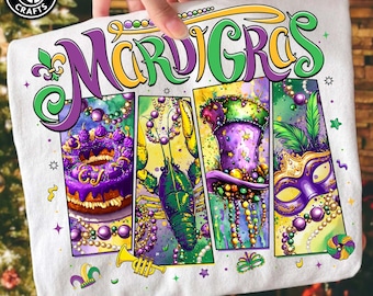 Mardi Gras Vibes PNG, Mardi Gras Png, Fleur De Lis Png, Mardi Beads Png, Louisiana Festival Shirt Design, King Cake Png, Festival Png