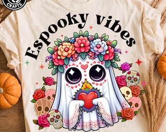 Mexico Ghost PNG, Pan Dulce Conchas PNG, Spooky Concha Ghost PNG, Dia De Muertos Halloween Design, Hispanic Halloween Png