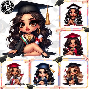 Para Mi Familia Chicano Png Bundle, Graduación Estilo Chibi Png, Chicas Latinas Educadas Png, Cholo La Graduada Png, Chibi Chicas Lindas Png