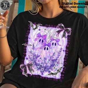 Preppy Floral Spooky Png, Iridescent Ghost PNG, Coquette Halloween, Preppy Halloween PNG, Girly Halloween Png, Cute Ghost Png, Pumpkin Png
