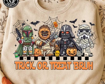 Trick Or Treat Bruh PNG, Galaxy War Halloween Png, Movie Galaxy Characters Png, Halloween Cartoon PNG, Pumpkin Halloween PNG, Digital File
