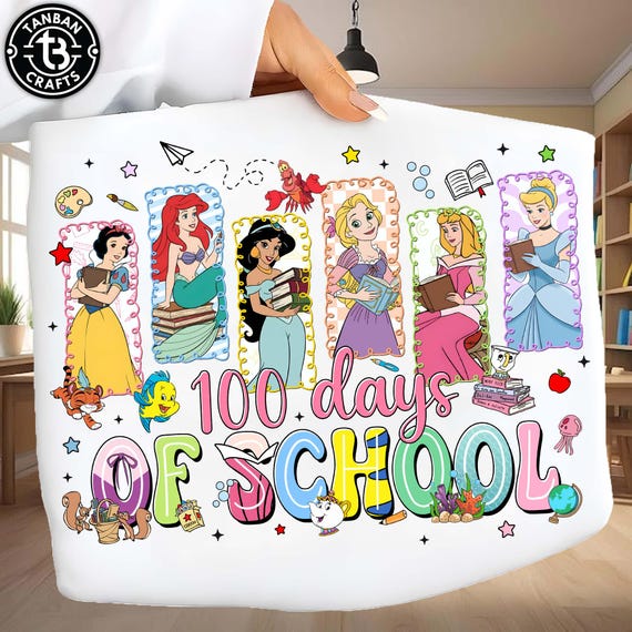 100 Days Of School Princess Png, Cartoon Movie 100 Days Png,  Coquette Bow 100 Days Of School Png, Happy 100 Days Of School Png, School Png