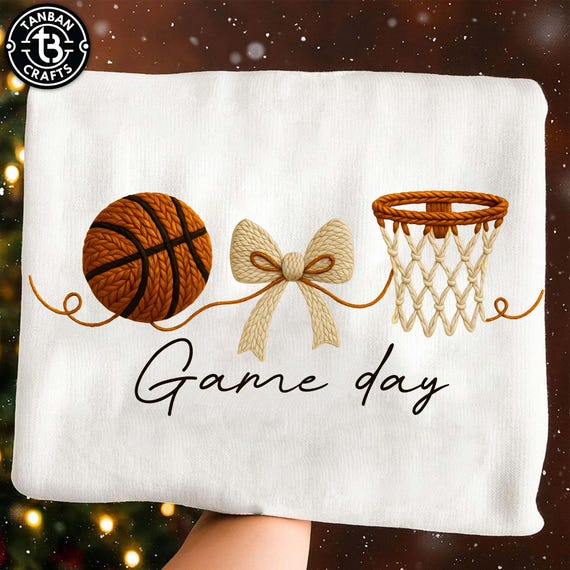 Game Day Basketball PNG, Faux Yarn Basketball PNG, Crochet Basketball PNG, Hoop Knitting Digital, Basketball Season Png, Basketball Mom Png