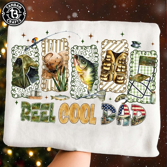 Reel Cool Dad Png, Bass Fishing Dad Png, Outdoor Fishing Trip Png, Best Papa Shirt Png, Camouflage Father Png, Happy Fathers Day Png