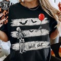 Vintage Skeleton Lost Balloon PNG, Well Shit Halloween Design, Dark Humor Skeleton PNG, Gothic Sarcastic Halloween Shirt, Spooky Sublimation product logo