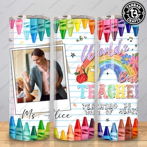 Teacher Tumbler Wrap, Add photo/Add name Teacher PNG, 20oz Skinny Tumbler Sublimation Design, Teacher Appreciation Gift, Teacher Life PNG