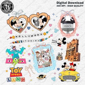 Cartoon Urlaubsreise Png, Parken Urlaub Sublimation, Retro Auto Png, Spielzeug Freunde Png, Monster Png, Paar Maus Png, Hollywood Tour Png