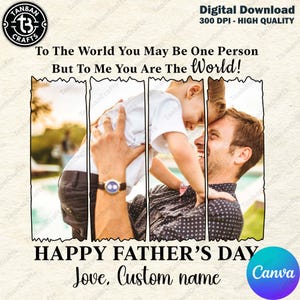 Customize Dad Pictures Canva Template, Happy Father’s Day Png, Gift For Dad Png, Canva Editable Diy, Custom Name Kid Png, Digital File