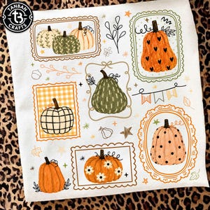 Boho pumpa PNG, preppy höstpumpa sublimering, söt mönsterpumpa design, kokett höstskjorta PNG, trendig Thanksgiving PNG