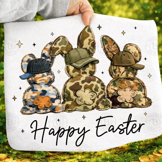 Egg Hunter Png, Boy Easter Bunny PNG, Camo Bunny Png, Boy Bunny With Backwards Hat, Retro Easter Png, Boy Easter Name, Happy Easter Png