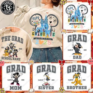 Two Sides Graduation 2025 Png, Senior Graduation Png, Family Vacation Png, Graduation Trip Png, Mouse and Friends Png, Magic Kingdom Png
