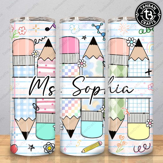 Personalized Teacher 20oz Tumbler Sublimation Design, 20 oz Skinny Tumbler Teacher Name, Teacher Fuel, Teacher Wrap Png, Teacher Life Png
