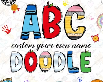 BUNDLE Back To School Doodle Letters Png, Back To School Png, Pencil Hand Drawn Doodle Alpha Bundle, Alphabet Doodle Font Set