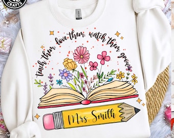 Lehrer Wildblumen Png, Teach Them Png, Liebe sie Png, Beobachten Sie sie wachsen Png, Zurück in der Schule Png, Lehrer Blumen Png, digitale Datei