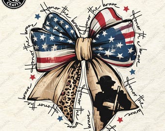 Retro Honor The Brave Png, Floral 4th Of July Png, Brushstroke American Coquette Bow Png, Floral USA Coquette Png, Independence Day Png