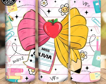 Teacher Tumbler Wrap Seamless Sublimation Teacher Appreciation Design PNG, 20 oz skinny Tumbler Wrap Teacher Tumbler PNG Download