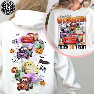 Two Sides Halloween Race Car PNG, Kids Cartoon Racing Design, Truck Coquette Bow Halloween Png, Cartoon Stripe Fall PNG, Fall Pumpkin Patch