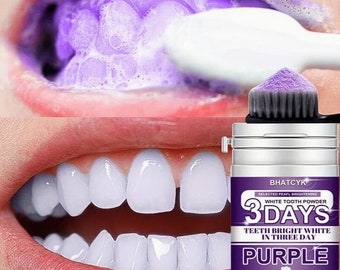 White Teeth Purple Powder, Deep Cleaning Formula, Fresh Mint Flavor For Daily Oral Care, Travel Size, Gift idea, Freshen your look