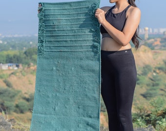 Handwoven Cotton Yoga Mat, Eco-Friendly Exercise Mat