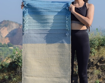Handwoven Organic Cotton Yoga Mat, Eco-Friendly Exercise Mat