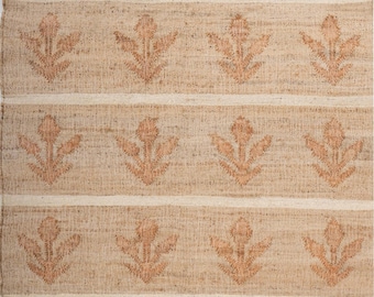 Handwoven Floral Jute Rug, Bespoke Area Rug