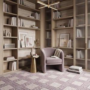 Grey Wool Handloom Rug | Modern Geometric Squares | Handmade Designer Area Rug for Living Room & Curated Interiors in Custom Options image 4