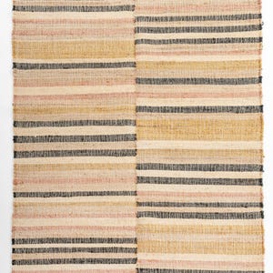 Sunset Stripes Handwoven Jute Rug, 9x12ft handwoven jute area rug, Custom Jute rug, bespoke jute rug for living area, Bespoke Jute Rug