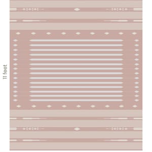 Handwoven Cotton Flatweave area rug in natural dyes in 9 x 11FT, Stripes Flatweave Rug | Artisan Made, Large Area Rug for Bedroom