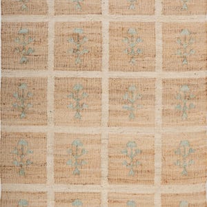 Forest Grid Natural Jute Rug in 9x12ft, Handwoven jute area rug, Bespoke jute rug for living or dining, Custom Natural Jute Area Rug