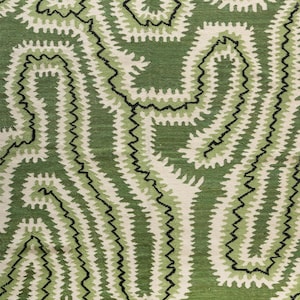 Handwoven Wool kilim Rug, Custom Durrie Rug, Green Color Rug, Aztec Boho Rug, Flatweave Rug, 6x9 8x10 9x12 For Living Room, Area Rug, Gift