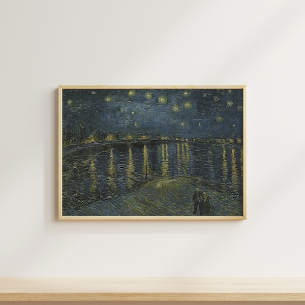 Van Gogh's Cosmic Vision | Ethereal Starry Night | Swirling Skies | Luminescent Beauty | Art Print
